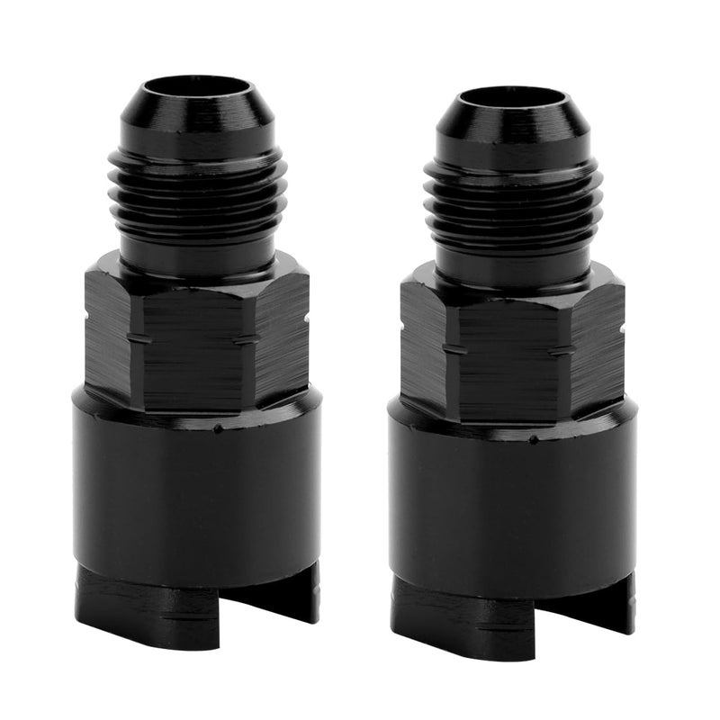 LokoCar 6AN Male to 38 Quick Disconnect Female EFI Fuel Rail Fitting Aluminum Black 2Pcs - Image 2