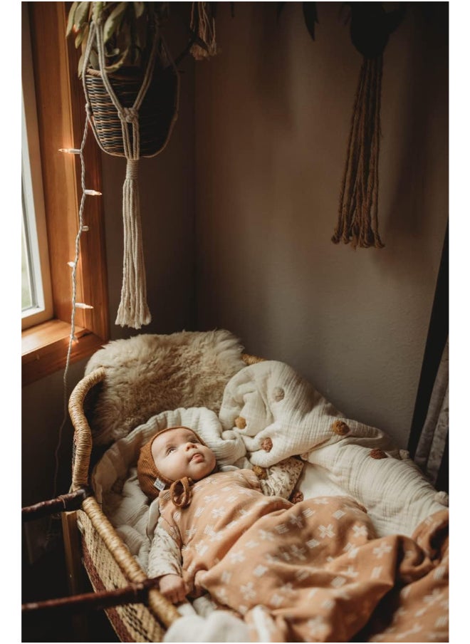 Crane BABY - Ezra Wearable Blanket 0 - 9 Months , Muslin Copper Dash - Image 1