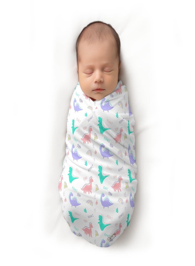 Carerio Baby Wrapper Ultra-Soft, Breathable & Stretchy Baby Wrap for Newborns & Infants (Roar & Rainbow (02)) - Image 1