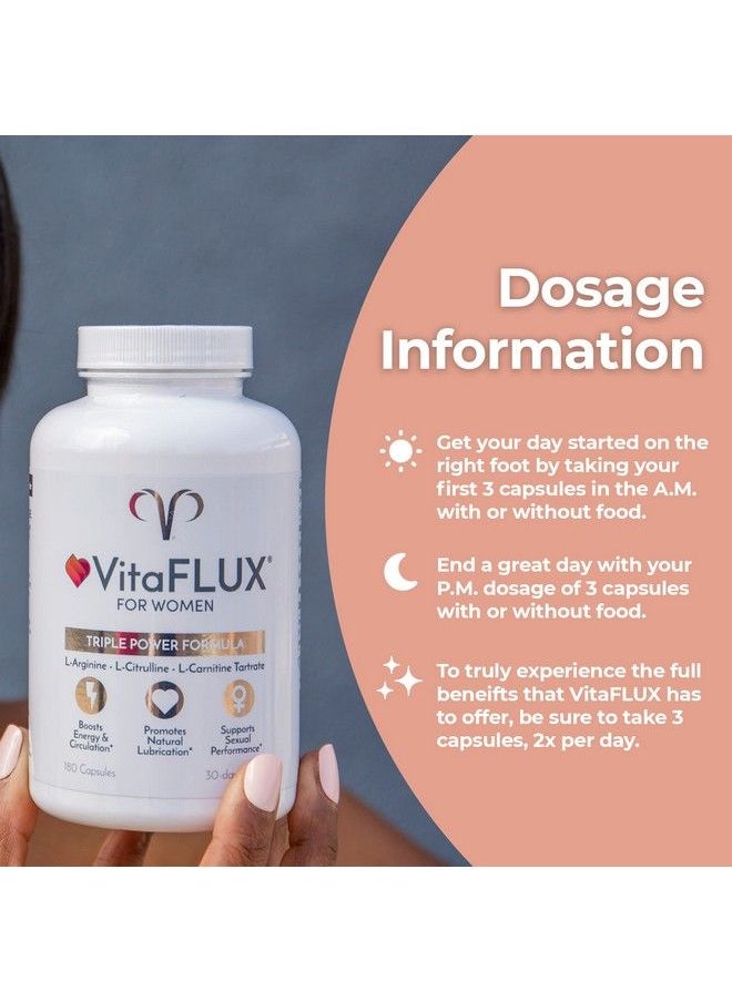 Promescent - Vitaflux Women'S Nitric Oxide Booster Supplement Increase Circulation Boost Energy & Heart Health Essential Amino Acids L Arginine L Citrulline L Carnitine Zinc (180 Capsules) - Image 1