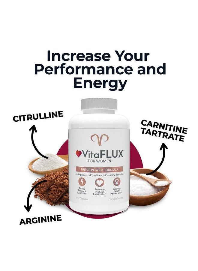 Promescent - Vitaflux Women'S Nitric Oxide Booster Supplement Increase Circulation Boost Energy & Heart Health Essential Amino Acids L Arginine L Citrulline L Carnitine Zinc (180 Capsules) - Image 1