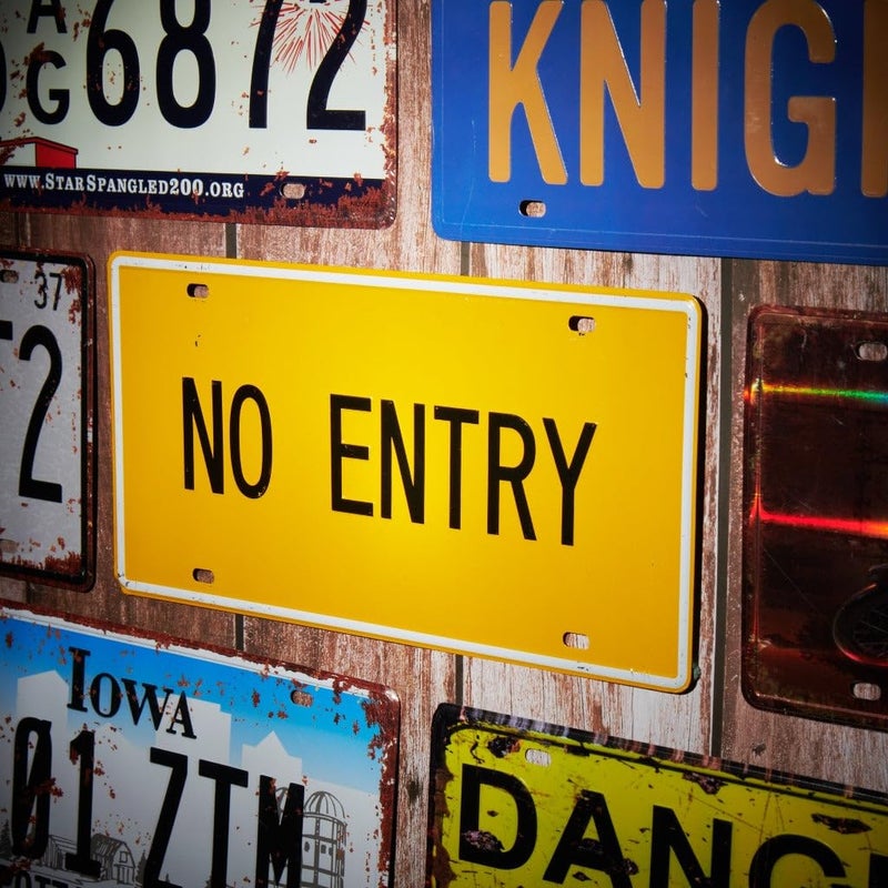 Eazywagon No Entry Multipurpose Metal Signs - License Wall Plate, Decorative Car Tag - Ideal for Cafe, Restaurant, Shop, Home, Hotel, Club, Office, Living Area - Image 2