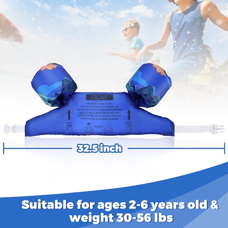 Biange سترة سباحة للأطفال، عوامات سباحة لحمام السباحة للأطفال 20-30-50+ رطل، قفزات سباحة للبرك/الشاطئ، الأولاد/البنات يتعلمون السباحة - Image 4