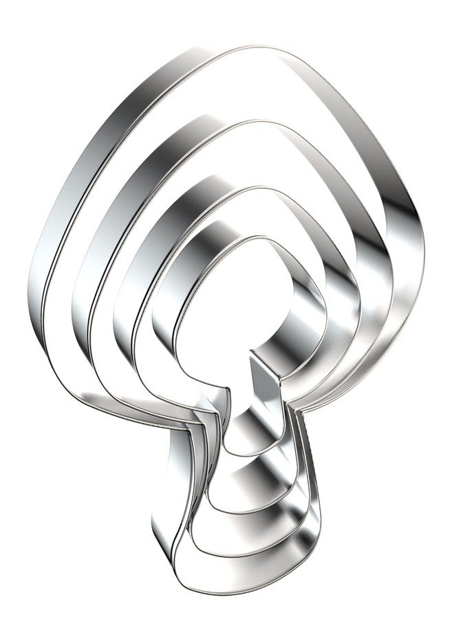 QAAQS Mushroom Cookie Cutter Set Large - 5 Inch, 4 Inch, 3 Inch, 2 Inch - 4 Piece Plant Cookie Cutters Shapes Molds - Stainless Steel - Image 1