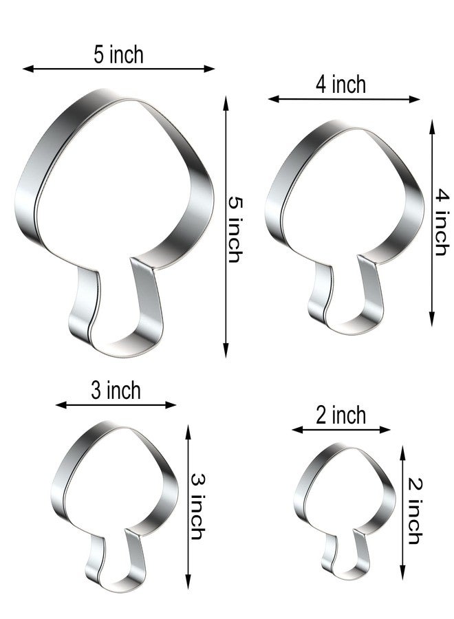 QAAQS Mushroom Cookie Cutter Set Large - 5 Inch, 4 Inch, 3 Inch, 2 Inch - 4 Piece Plant Cookie Cutters Shapes Molds - Stainless Steel - Image 2
