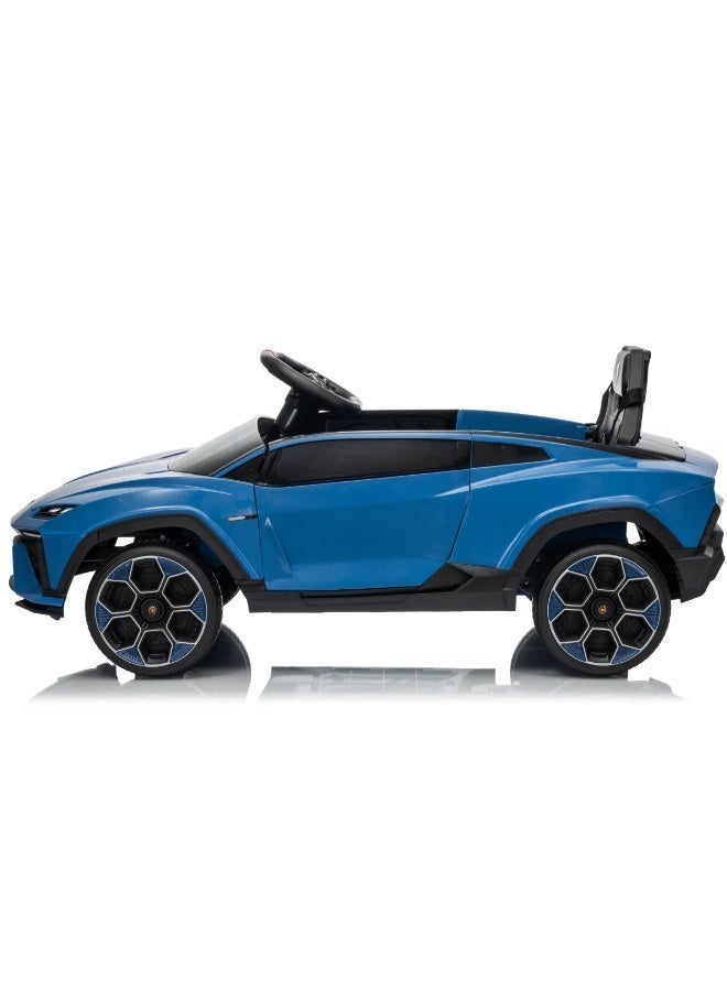 لامبورغيني Licensed Lamborghini Lanzador 12V Kids Electric Ride-On Car with Remote Control, Leather Seat, EVA Wheels & Bluetooth (Ages 1-4) - BLUE - Image 5