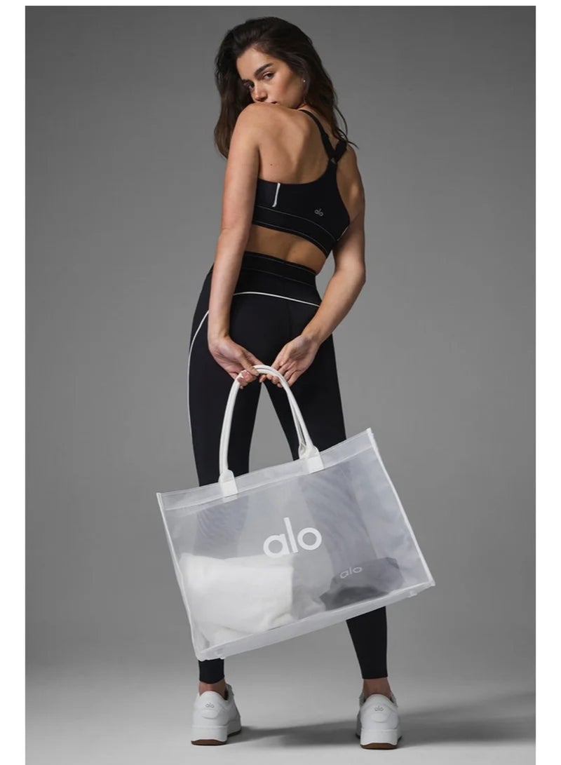 yoga mesh bag Yoga Fitness shoulder bag Beach Tote Clear storage bag - Image 2