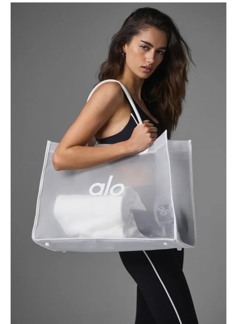 yoga mesh bag Yoga Fitness shoulder bag Beach Tote Clear storage bag - Image 1
