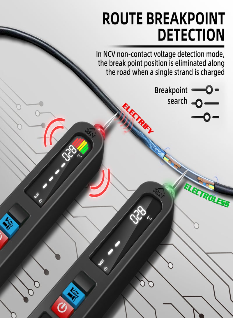 BSIDE S4X Digital 12-300V AC Voltage Tester Power Line Leakage Detector Electric Leakage Detect Pen EBTN Display Circuit Continuity Test Pen with NCV Voltage Sensing Live Wire Check Functions - Image 5
