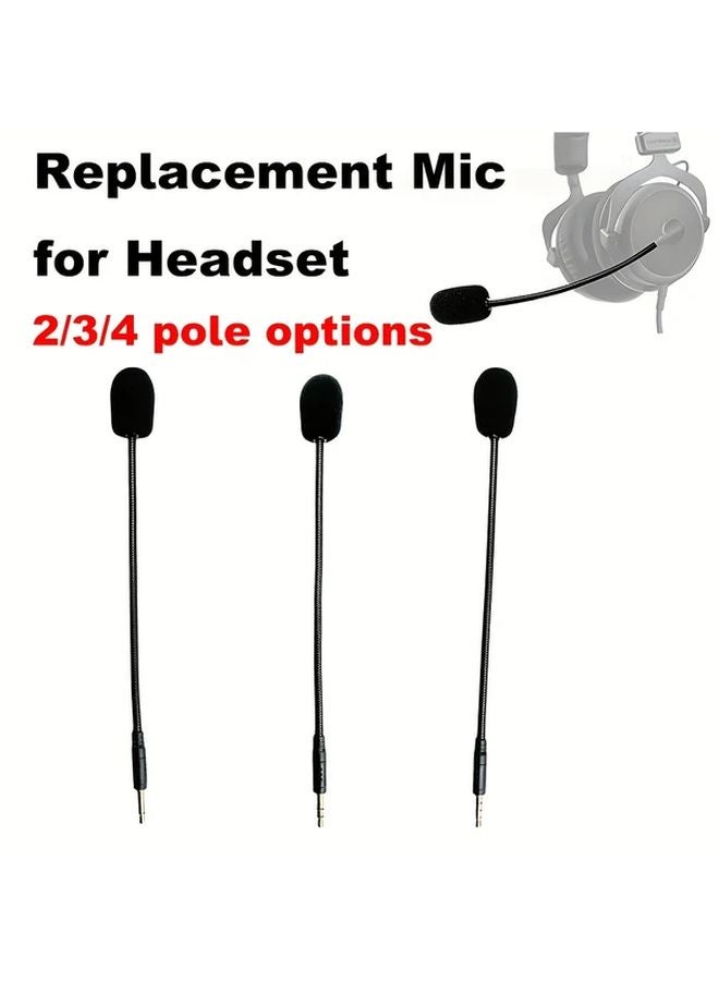 2 Pole 3.5mm Gooseneck Gaming Headset Microphone Aux Replacement Mic Plug and Play - Image 2