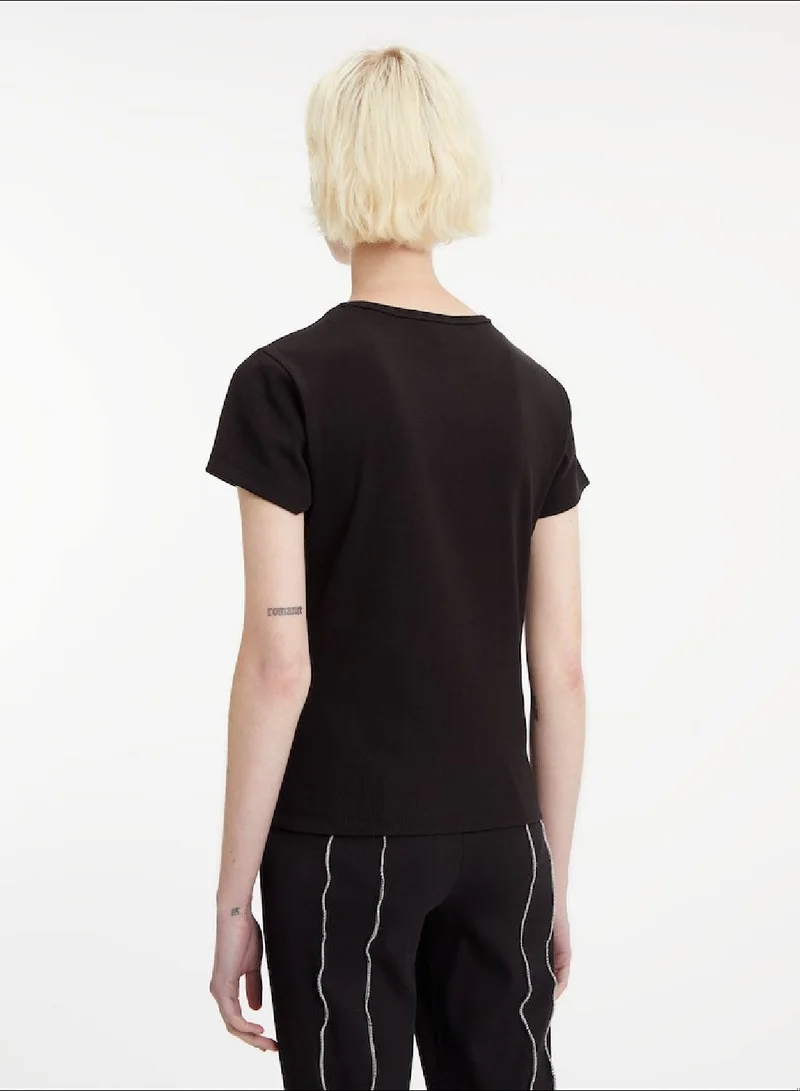 TOMMY JEANS Essential Ribbed Fitted Casual T-Shirt