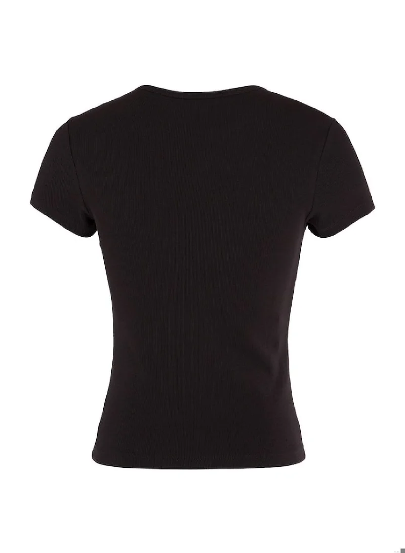 TOMMY JEANS Essential Ribbed Fitted Casual T-Shirt