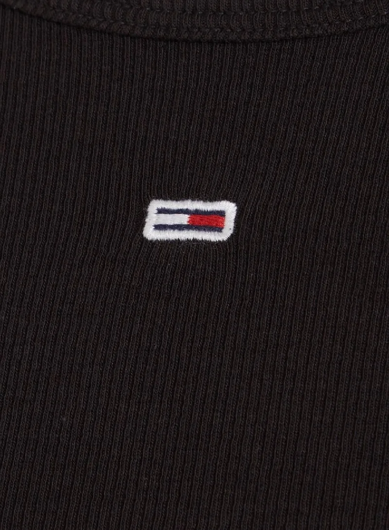 TOMMY JEANS Essential Ribbed Fitted Casual T-Shirt