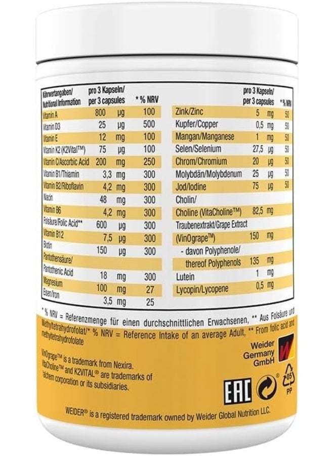 Weider Multivitamin Complete 90 Capsules – 13 Vitamins, Minerals & Plant Extracts Immune Support Formula - Image 2