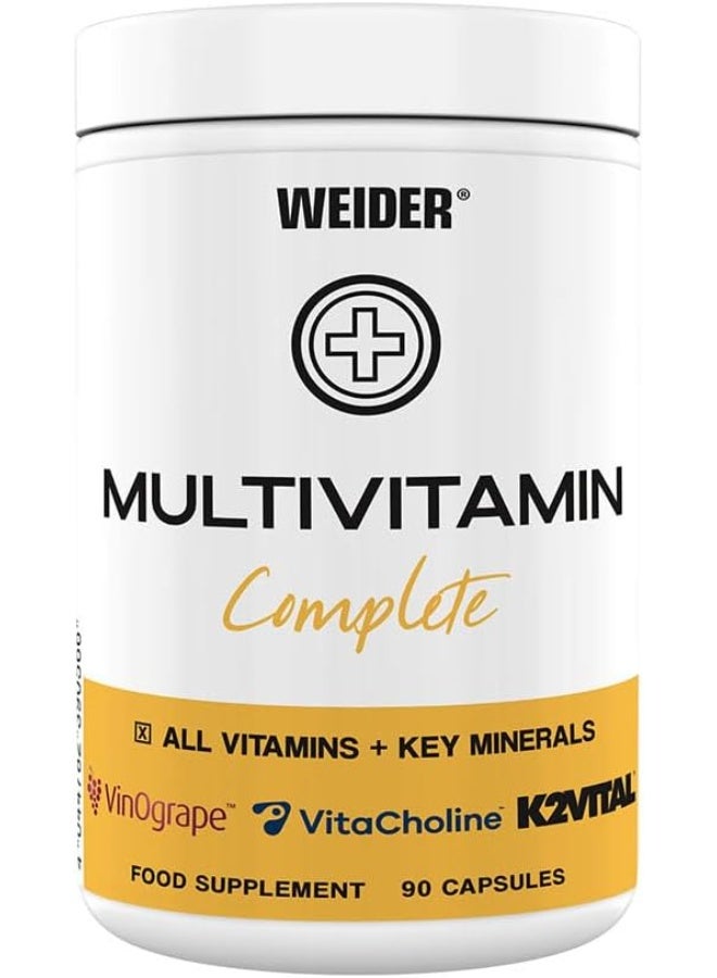 Weider Multivitamin Complete 90 Capsules – 13 Vitamins, Minerals & Plant Extracts Immune Support Formula - Image 1