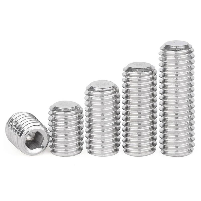 junter Store 30pcs M8-1.0 x 10mm Fine Thread Metric A2 Stainless Steel Flat Point Grub Hex Socket Set Screws Metric DIN913 - Image 5