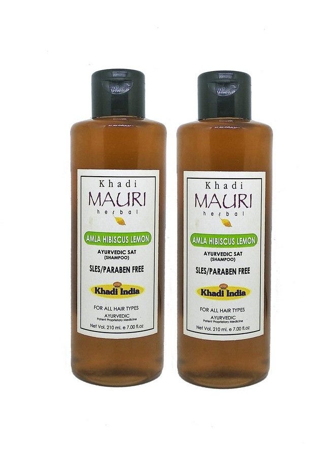Khadi MAURI Amla Hibiscus Lemon Shampoo Pack Of 2 (420Ml) Brown (Kmamlhibicshx2)  - Image 2
