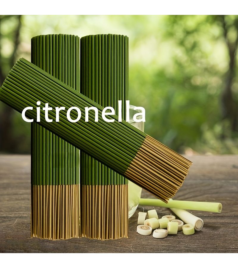 124 Pcs Citronella Lemongrass Sticks 45 Minute Outdoor Bug Repellent Scent - Image 1