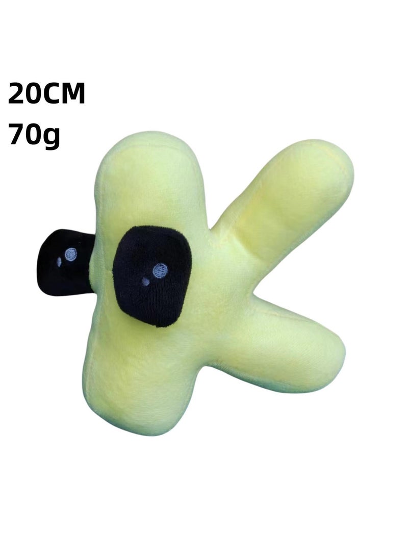 1-Pieces Alphabet Doll Funny Emojis Cotton Number Plush Toy Yellow-K 