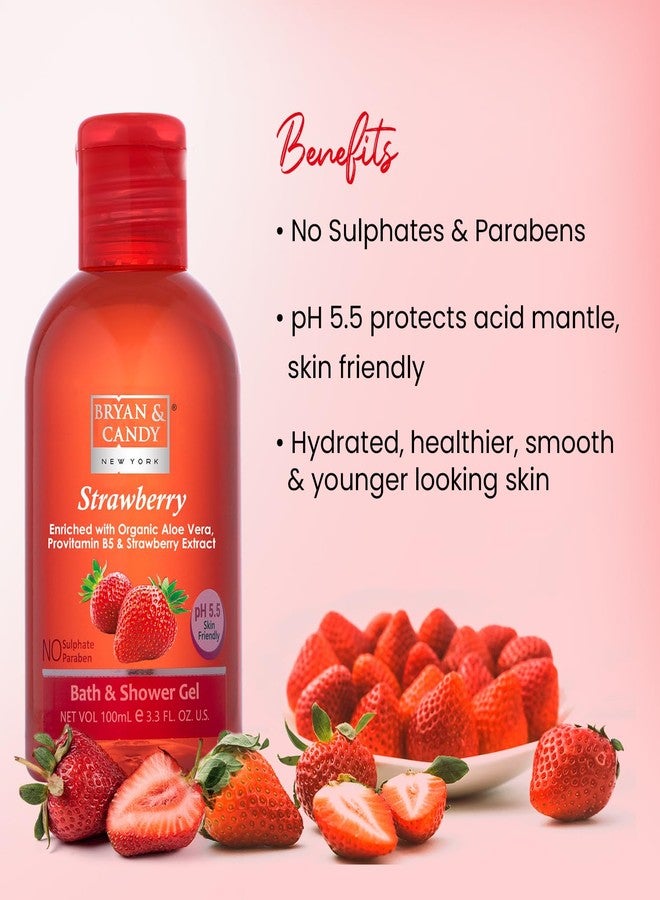 بريان & كاندي جل استحمام بريان آند كاندي مع خلاصة الصبار. غسول جسم لطيف ومرطب لبشرة ناعمة ونضرة (جل استحمام بالفراولة، 100 مل) - Image 5