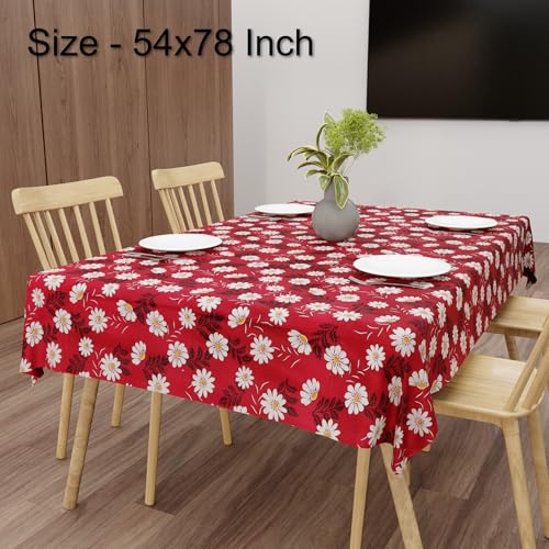 Wings Star Dining Table Cover for 6 Seater, 54 x 78 inch Size, Waterproof and Dustproof Table Sheet,Dining Table 6 Seater Waterproof Cover (Maroon, 54 x 78 inch (Rectangular)) - Image 2