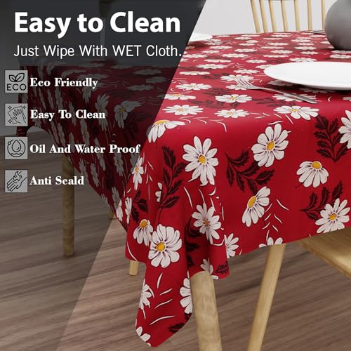 Wings Star Dining Table Cover for 6 Seater, 54 x 78 inch Size, Waterproof and Dustproof Table Sheet,Dining Table 6 Seater Waterproof Cover (Maroon, 54 x 78 inch (Rectangular)) - Image 4