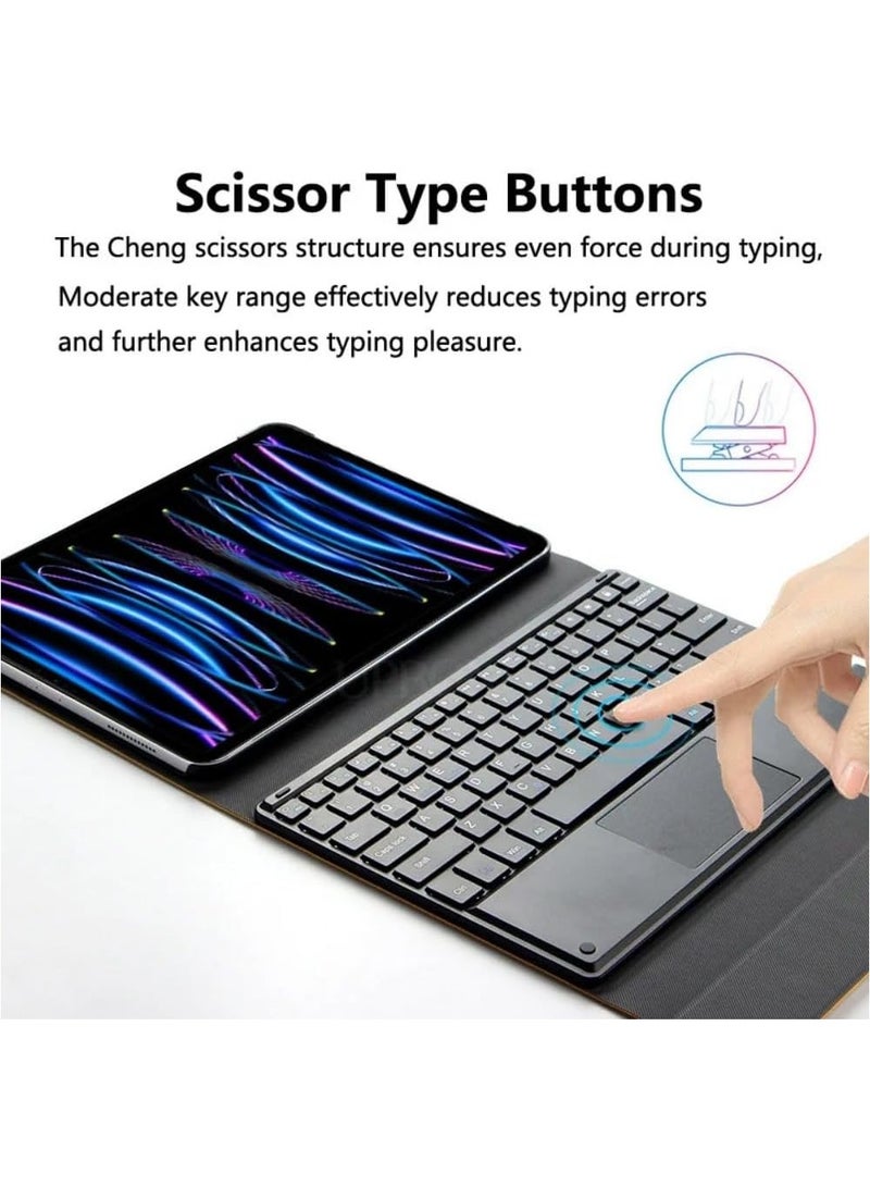 عام جراب يحتوي على لوحة مفاتيح عربية وإنجليزية متوافق مع Honor Pad X9 بحجم 11.5 إنش 2023، يشمل غطاء لوحة مفاتيح بالبلوتوث لاسلكي + ماوس مع غطاء ذو لغة لمس. - Image 3