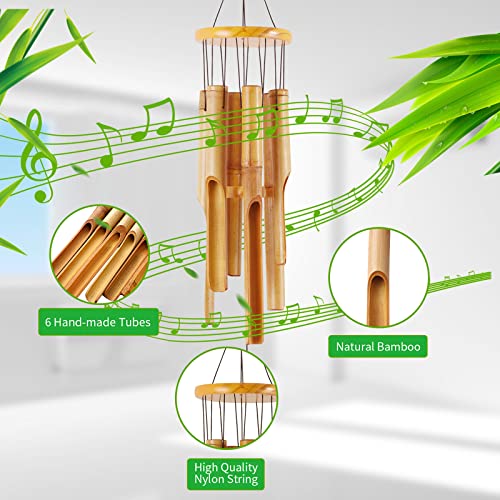 Rdutuok 32" Bamboo Wind Chimes Memorial Gifts for mom Handcrafted Wooden Wind Chimes with Melody Deep Tone for Ourdoor & Indoor,Garden, Yark,Patio and Home Déco - Image 2