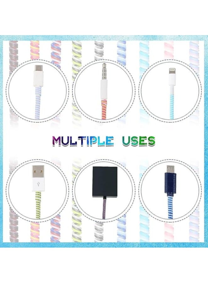 erorex Cable Protector, 10Pcs Spiral Data Cable Protective Sleeve, Spiral Tube Wire Management Organizer, Prevent Pets from Biting The Cable, Line Saver for Phone Tablet Charger Cord - Image 2
