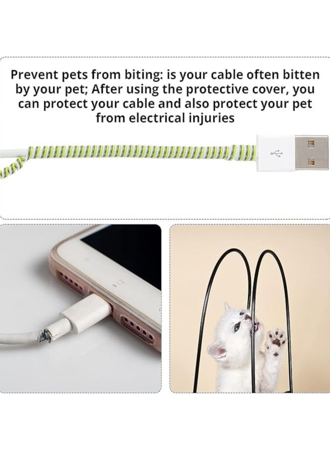 erorex Cable Protector, 10Pcs Spiral Data Cable Protective Sleeve, Spiral Tube Wire Management Organizer, Prevent Pets from Biting The Cable, Line Saver for Phone Tablet Charger Cord - Image 3