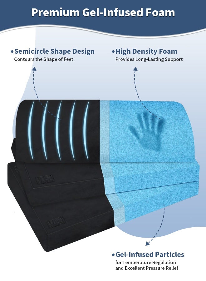 HomKawt 3-Tier Adjustable Under Desk Foot Rest Adjustable Memory Foam Footrest, Foot Stool, Foot Massage Pad with Washable Cover, Warmer Feet Pocket, 3 Height Suitable for Office and Home Gaming Work  - Image 3