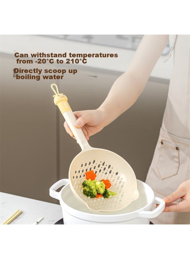 COOKER KING Chuidahuang Long-handled Large Strainer For Noodles And Dumplings, Household Nylon High-temperature Resistant Skimmer, Draining Tool, Doudunxiong - Image 3