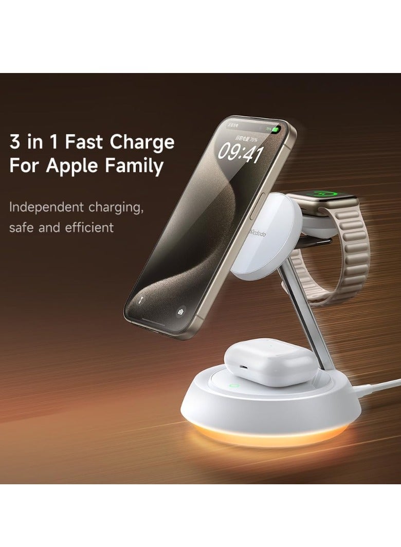 Mcdodo 3-in-1 Magnetic Wireless Charging Station with Ambient Night Light CH-4950 - Image 1