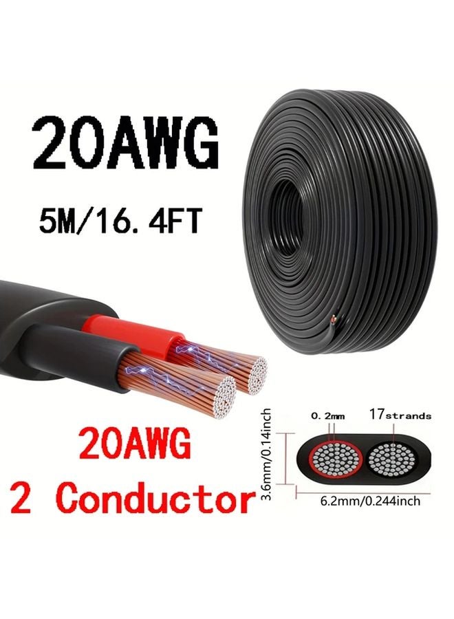 20AWG 2 Core Flexible PVC Copper Clad Aluminum Wire 5M 16 4FT For Automotive Speaker LED Lighting - Image 1