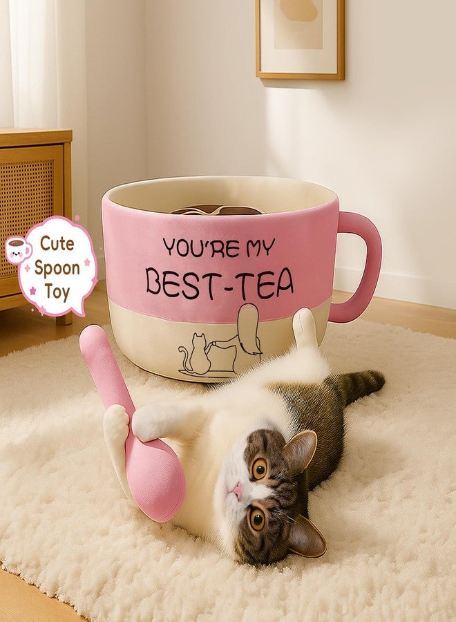 MOYMO Cute Cat Beds Kitten Beds, Soft Small Dog Beds, Washable Pet Beds for Puppy and Kitty, Funny Coffee Cup Shape, 20 Inch - Image 4