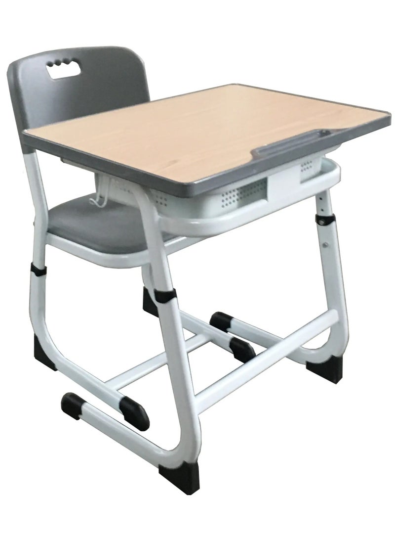 DubaiGallery - Modern Ergonomic Design Adjustable Height Student Desk with Storage Drawers Study Reading and Drawing Workstation Table Kids Furniture 60 x 40 x 76 and 38 x 36 x 42 Centimeter - Image 1