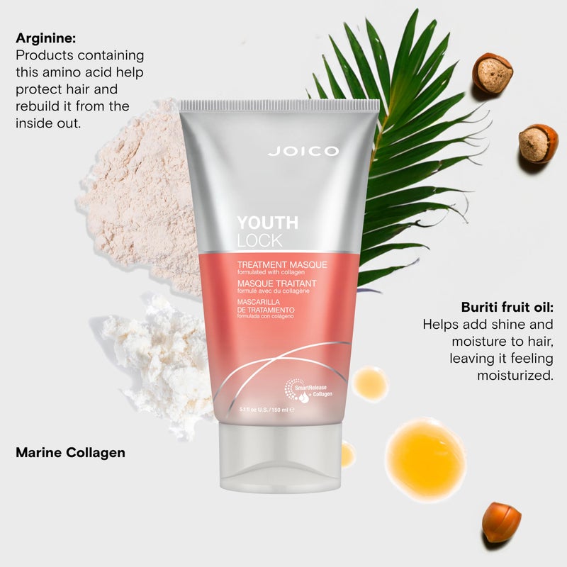 Joico YouthLock Treatment Masque Formulated with Collagen | Nourish and Soften Hair | Reduce Frizz and Fall | Boost Shine - Image 5