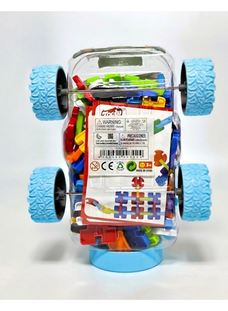 TOOLY Kids Building Blocks Set in Toy Car Storage Container - Multicolor Educational Construction Toy for Toddlers & Early Development 114 pcs - Image 3