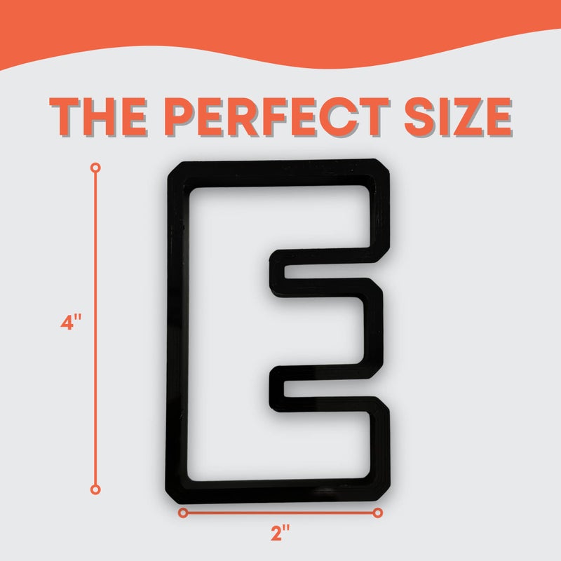 Bundle of Fun E Capital Block Letter Cookie Cutter with Easy to Push Design (3.5 inch) - Image 1