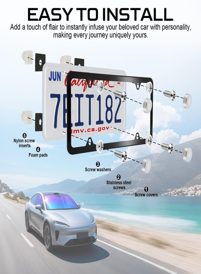 LivTee Anti Theft License Plate Screws Set for Securing Frames and Covers, License Plate Bolts, M6 (1/4") Tamper Proof Screws, Caps Cover for Front Rear Frame Holder Mounting (Silver-4PCS) - Image 5