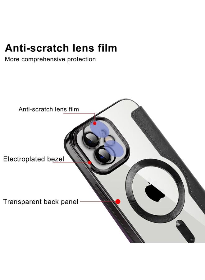 S-TOP Case For iPhone 11 MagSafe Magnetic RFID Anti-theft Leather Phone Case - Image 4