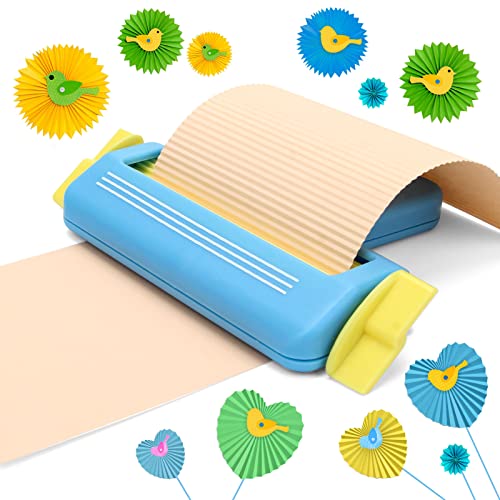 Anglekai Paper Crimper for Crafts, AngleKai Craft Paper Crimper Tool for Making Wave Shaper, DIY Arts Crafts (Blue) - Image 1