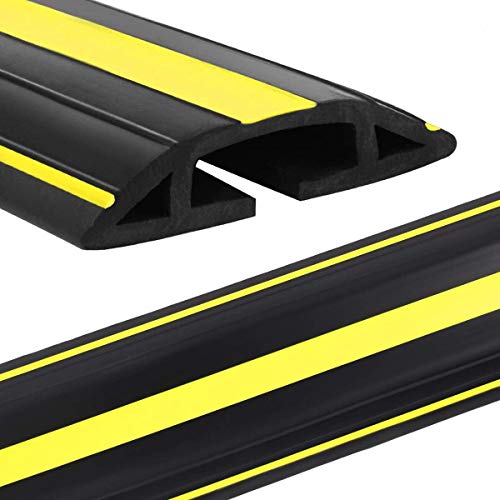 Eapele 10 ft Floor Cable Cover Protector, Heavy Duty PVC Duct Easy to Unroll, Prevent Trip Hazard for Home Office or Outdoor Settings - Image 1