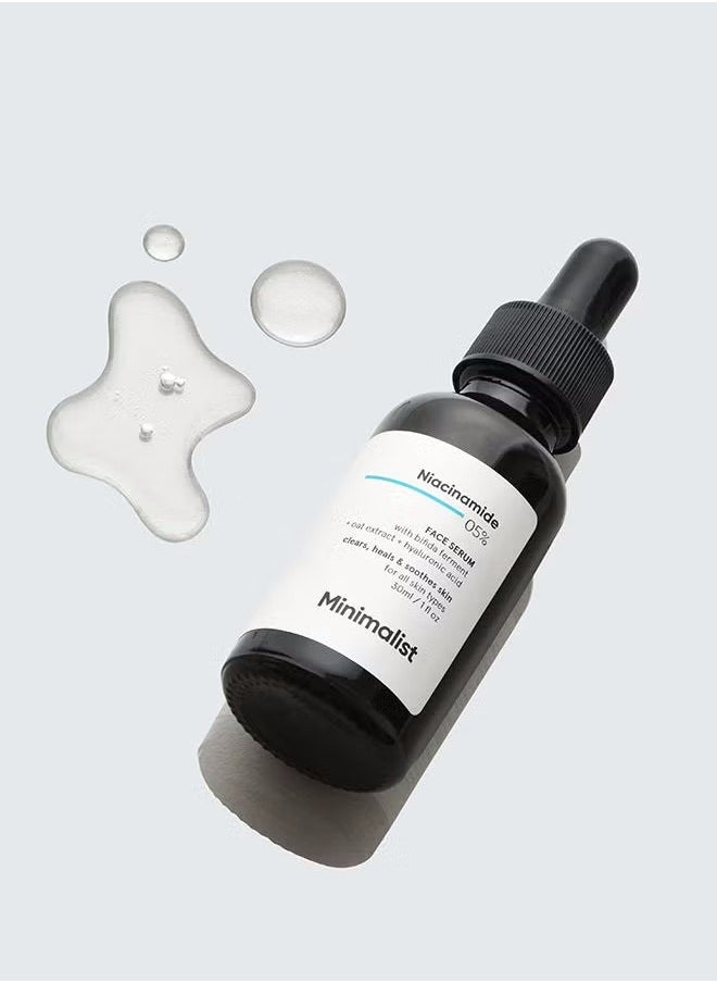 MINIMALIST - Niacinamide 5% Face Serum with Vit B3 & Hyaluronic Acid for Clear Glowing Skin | Helps Reduce Dullness & Sun Damage | Repairs Skin Barrier - Image 1