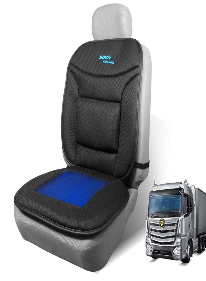 Sojoy Truck Seat Cushion with Firm Lumbar Support,Gel Seat Pad with Upper Lower Back Support Pillow for Office,Car,Truck, Pain Relief Coccyx Seat Cushion - Image 1