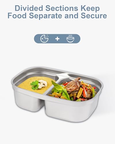 NestDin 1.5L Electric Lunch Box Inner Container with Lid, Compatible 1.5L, Dual Compartments Food Container Replacement, Dishwasher Safe - Image 3