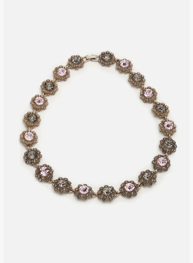 SOHI Silver Plated Designer Stone Necklace