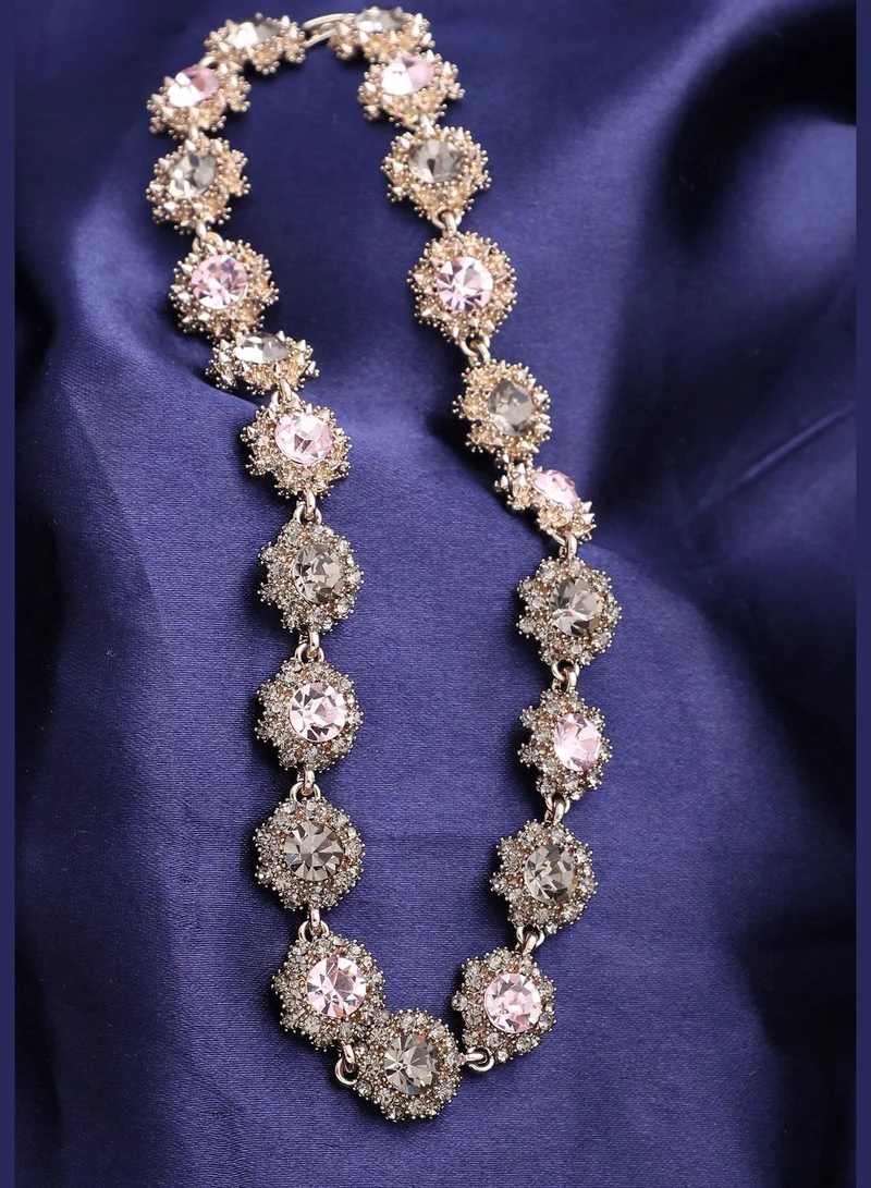 SOHI Silver Plated Designer Stone Necklace