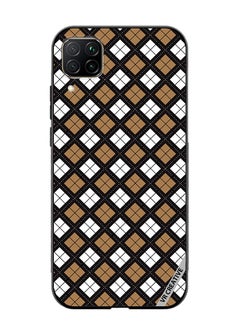 VR CREATIVE Protective Case Cover For Huawei Nova 7i/P40 Lite Black White Brown Checkered Pattern Design Multicolour  - Image 1