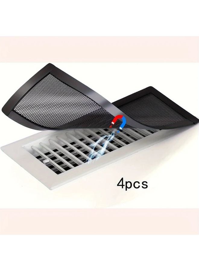 4Pcs 4x10 Inch Magnetic Floor Vent Covers PVC Mesh Screens Dust Debris Insect Proof - Image 1